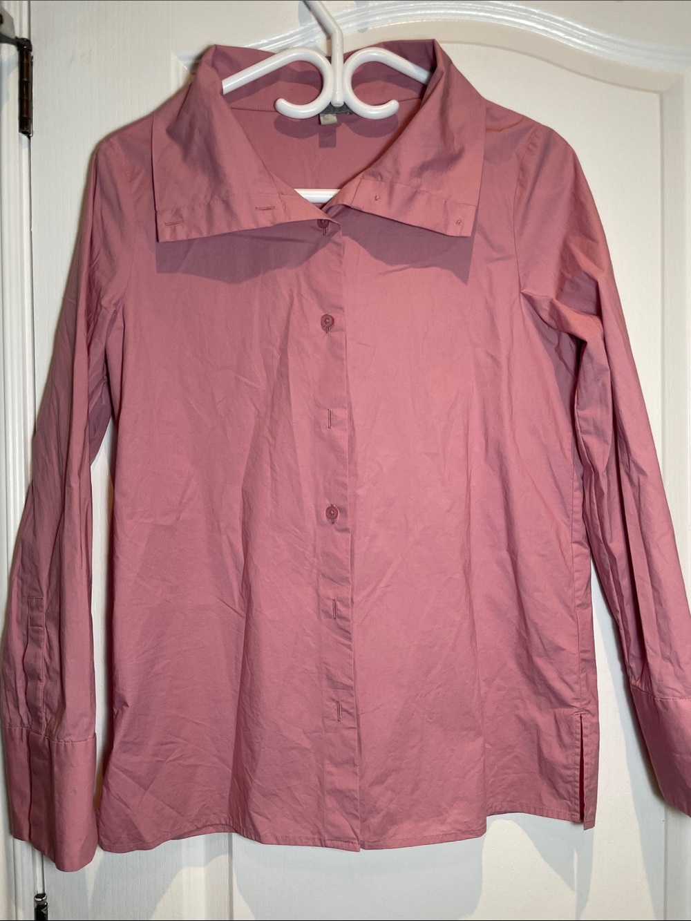 COS Button-Front Blouse in Dusty Rose